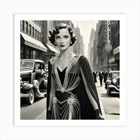 Woman In A Dress Art Print