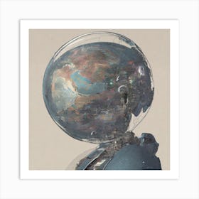 Futuristic Man In Space Art Print