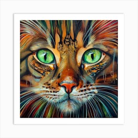 Cat With Green Eyes 4 Art Print