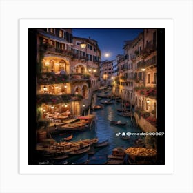 Venice At Night Art Print