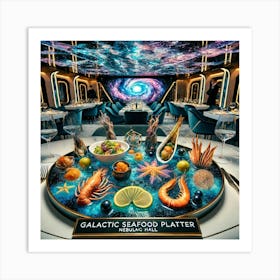 A Futuristic Dish Called Galactic Seafood Platters Art Print