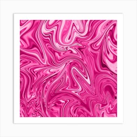 Strawberry Liquid Marble Art Print