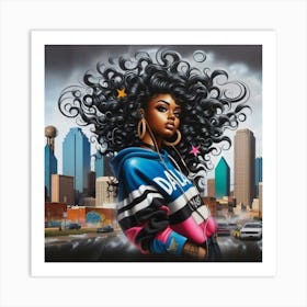 Afro Girl In Dallas Art Print