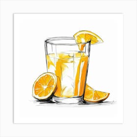 Orange Juice In A Glass Art Print