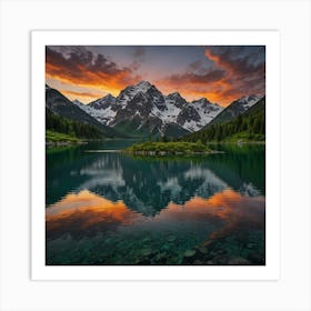 Sunset In The Mountains 48 Art Print