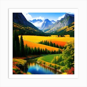 Valley In The Mountains 2 Art Print