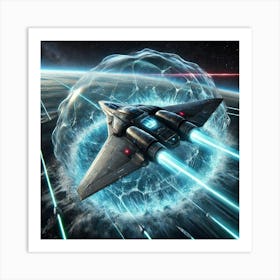 A High Tech, Sci Fi Scene Showing The Aqua Phantom 3 Art Print