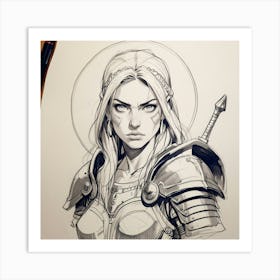 Warrior In Armor Art Print