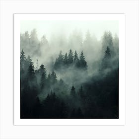 Misty Forest Art Print