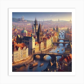 Castle Canvas: Prague Panorama Art Print
