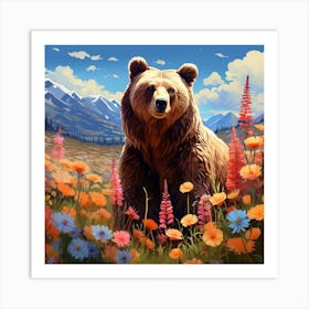 Bear In The Meadow 1 Art Print