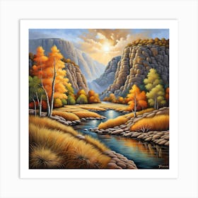 River In Autumn Art Print