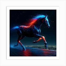 Horse At Night Art Print