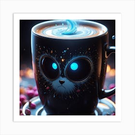 Cat In A Cup Art Print