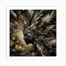 Feathered Woman Art Print