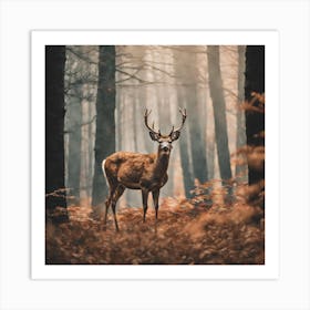 Deer In The Forest 8 Art Print