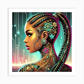 Futuristic Afro Woman Art Print