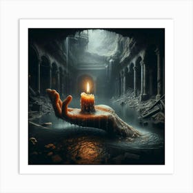 Hand Holding A Candle Poster