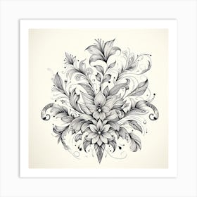 Floral Tattoo Design 1 Art Print