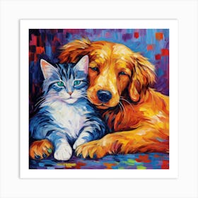 Dog And Cat 1 Art Print