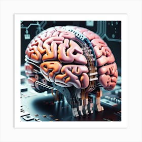 Brain On A Circuit Board 19 Art Print