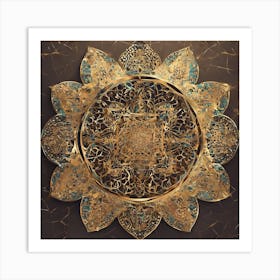 Golden Lotus Art Print