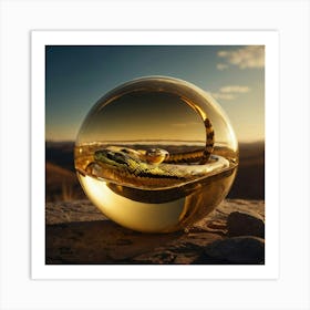 Snake In A Glass Ball 4 Art Print