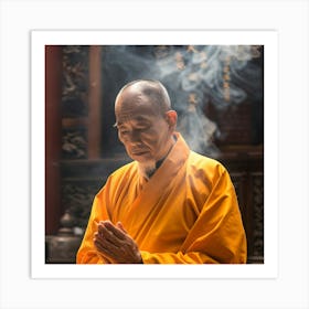 Buddhist Monk Praying 5 Art Print