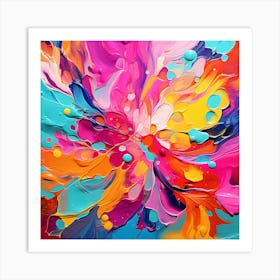 Abstract Flower Painting 4 Art Print