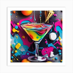 Rainbow Martini Affiche