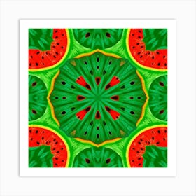 Watermelon Mandala Art Print