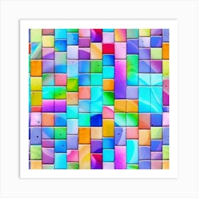 Colorful Tile Wall Background Photo Art Print