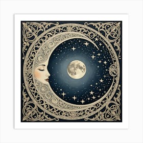 Moon And Moonlight Art Print