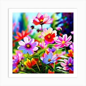 Colorful Flowers 3 Art Print