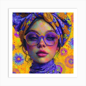 Girl With Glasses 1 Art Print