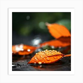 Autumn Leaves In The Rain Art Print