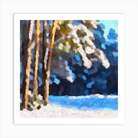 Snowy winter forest N1 Art Print