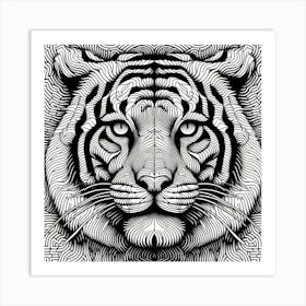Abstract Tiger Head 1 Art Print