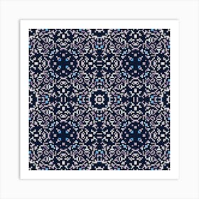 Seamless Pattern In Blue And White Art Print