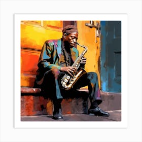 Saxophone Player 11 Art Print