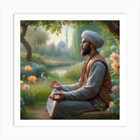 Islamic Man Meditating Art Print