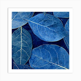 Blue Leaves 1 Art Print