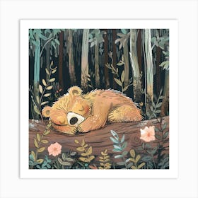 Teddy Bear In The Woods Art Print