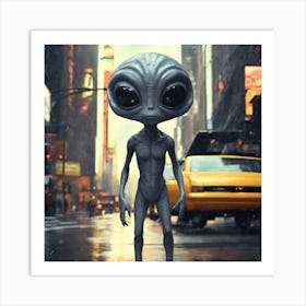 Alien In New York City 1 Art Print