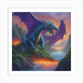 Dragon On Fire 1 Art Print