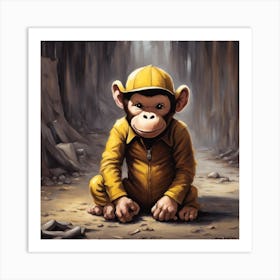 Monkey In The Woods Art Print