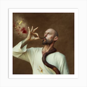 Jesus With A Snake Art Print