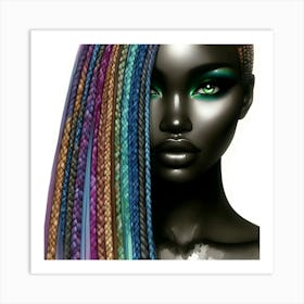 Black Woman With Colorful Hair Art Print