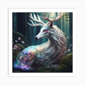 Deer in the jungle Art Print