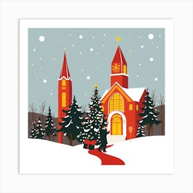 Christmas Church Art Print